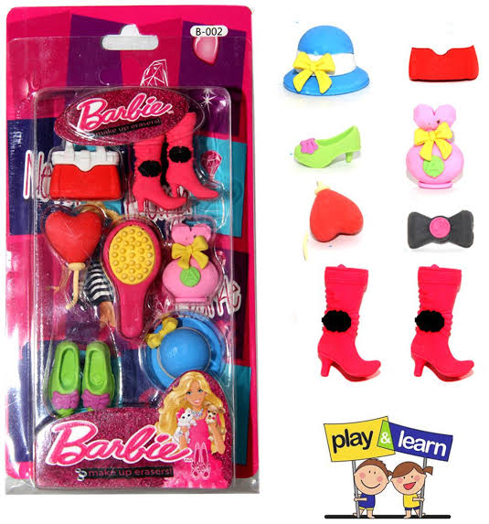 barbie-eraser-set